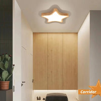 Lampe nordique en bois naturel : Plafonnier étoile LED  | Marco Lucetti