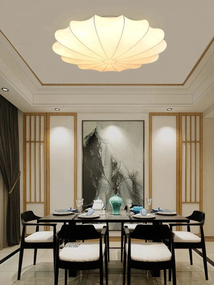 Lampe nordique en soie : décoration de plafond moderne avec LED pour salle à manger ou salon | Marco Lucetti