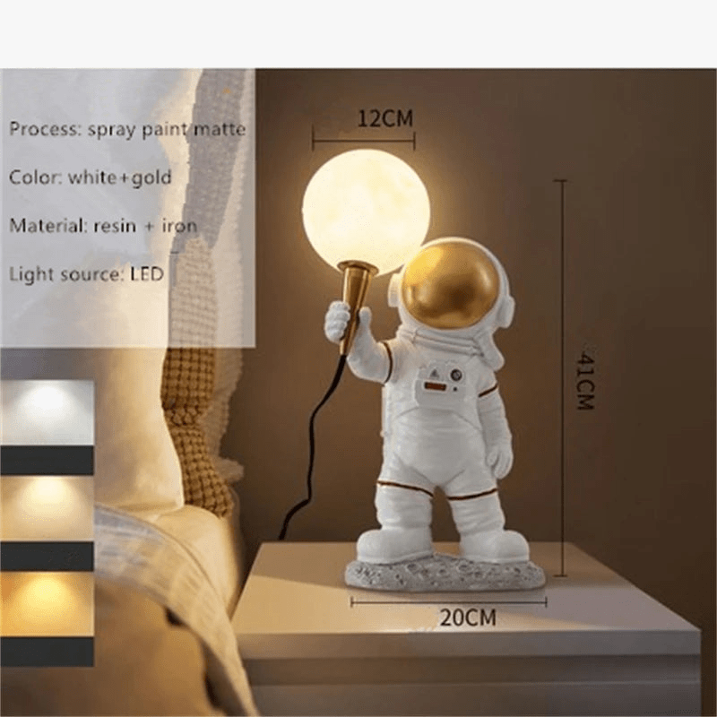 Lampe Nordique LED Astronaute Lune pour Chambre d'Enfants | Marco Lucetti