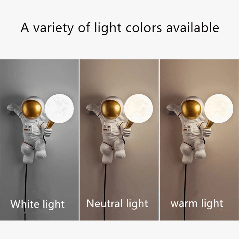 Lampe Nordique LED Astronaute Lune pour Chambre d'Enfants | Marco Lucetti