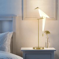 Lampe Oiseau sur Branche Dorée | Marco Lucetti
