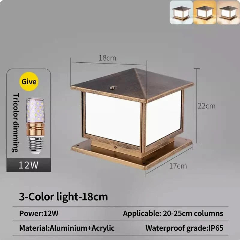 Lampe pilier LumiLED étanche E27 | Marco Lucetti Câblage-18CM / Noir