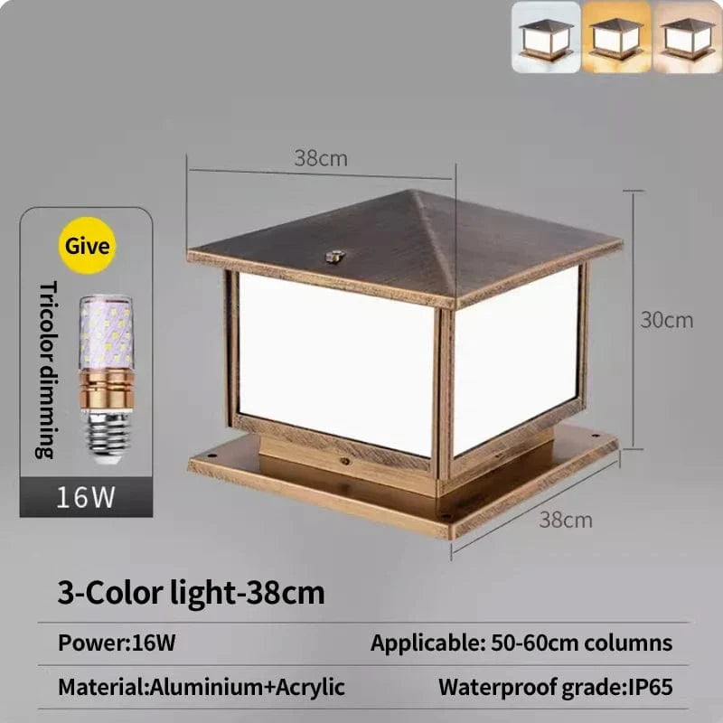 Lampe pilier LumiLED étanche E27 | Marco Lucetti Câblage-38CM / Noir