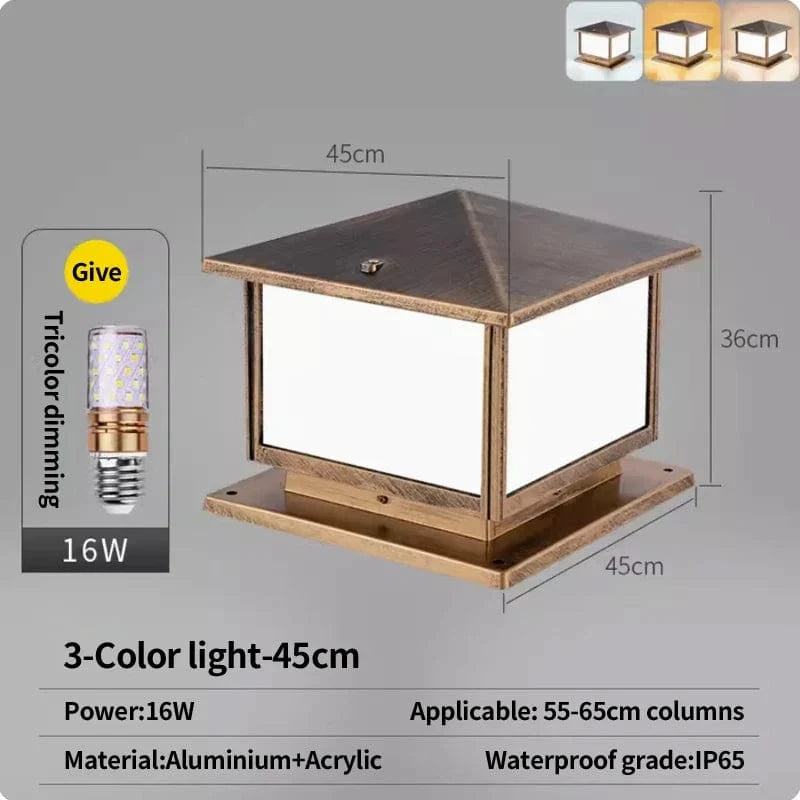 Lampe pilier LumiLED étanche E27 | Marco Lucetti Câblage-45CM / Noir