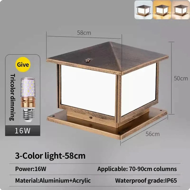 Lampe pilier LumiLED étanche E27 | Marco Lucetti Câblage-58CM / Noir