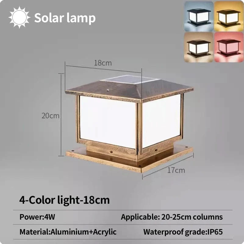 Lampe pilier LumiLED étanche E27 | Marco Lucetti Solaire-18CM / Noir