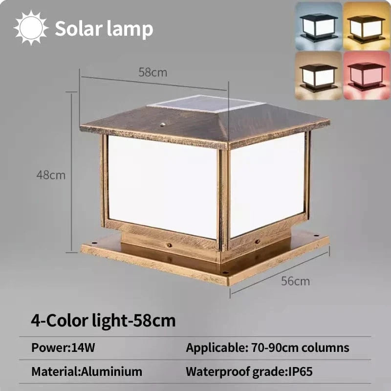 Lampe pilier LumiLED étanche E27 | Marco Lucetti Solaire-58CM / Noir