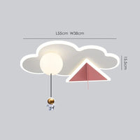 Lampe Plafonnier Enfant Astronaute Avion Nuage. | Marco Lucetti 55cm rose / Blanc froid