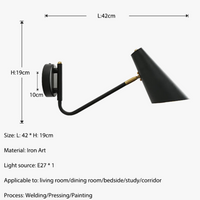 Applique murale rétro réglable Noir & Or LED E27