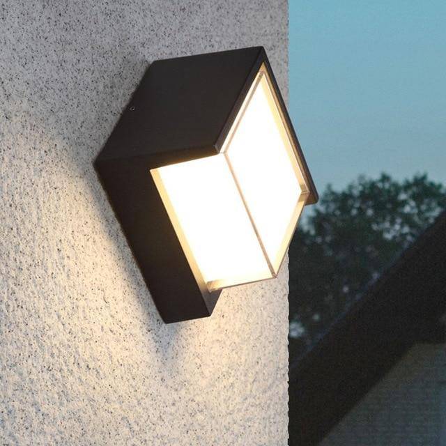 Lampe Ronde Noire LED pour Porche | Marco Lucetti Carré / 12cm / Chaude