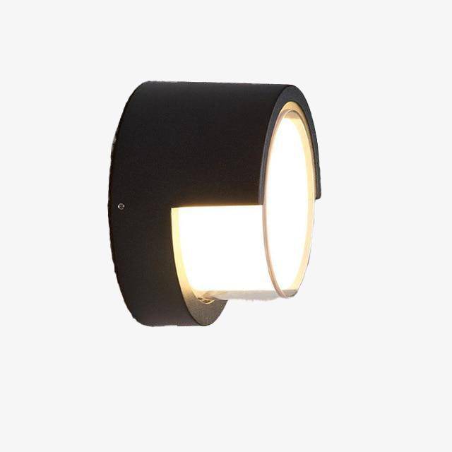 Lampe Ronde Noire LED pour Porche | Marco Lucetti Rond / 12cm / Chaude
