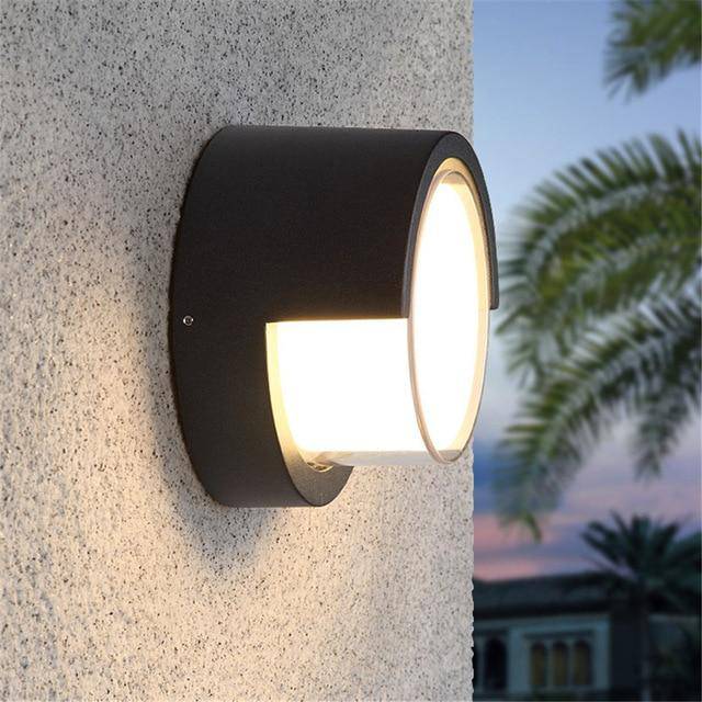 Lampe Ronde Noire LED pour Porche | Marco Lucetti Rond / 12cm / Froide
