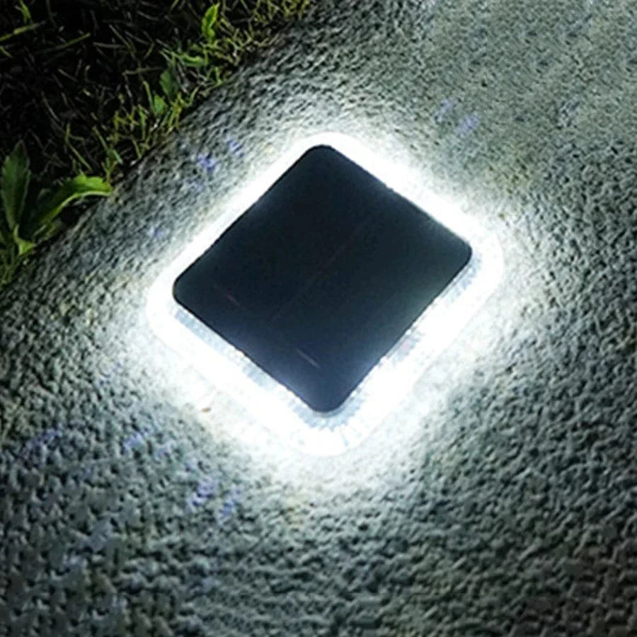 Lampe solaire au sol avec 8 LED | Marco Lucetti Carré Blanc / 1 PC