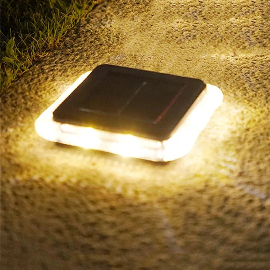 Lampe solaire au sol avec 8 LED | Marco Lucetti Carré Blanc Chaud / 1 PC