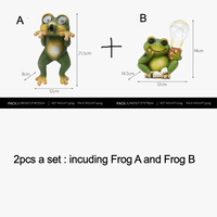 Lampe solaire de jardin grenouille coquine studieuse en résine avec Led Bub lumière waterproof | Marco Lucetti