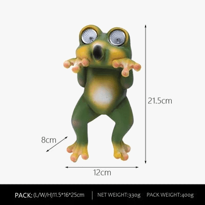 Lampe solaire de jardin grenouille coquine studieuse en résine avec Led Bub lumière waterproof | Marco Lucetti