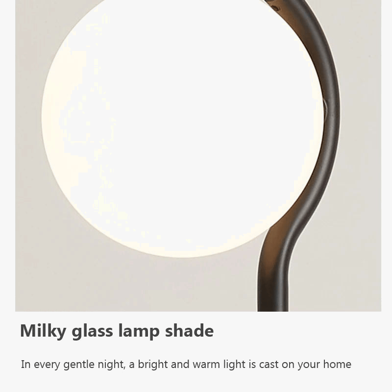 Lampe solaire en verre de haricot magique, LED salon moderne, or et noir. | Marco Lucetti