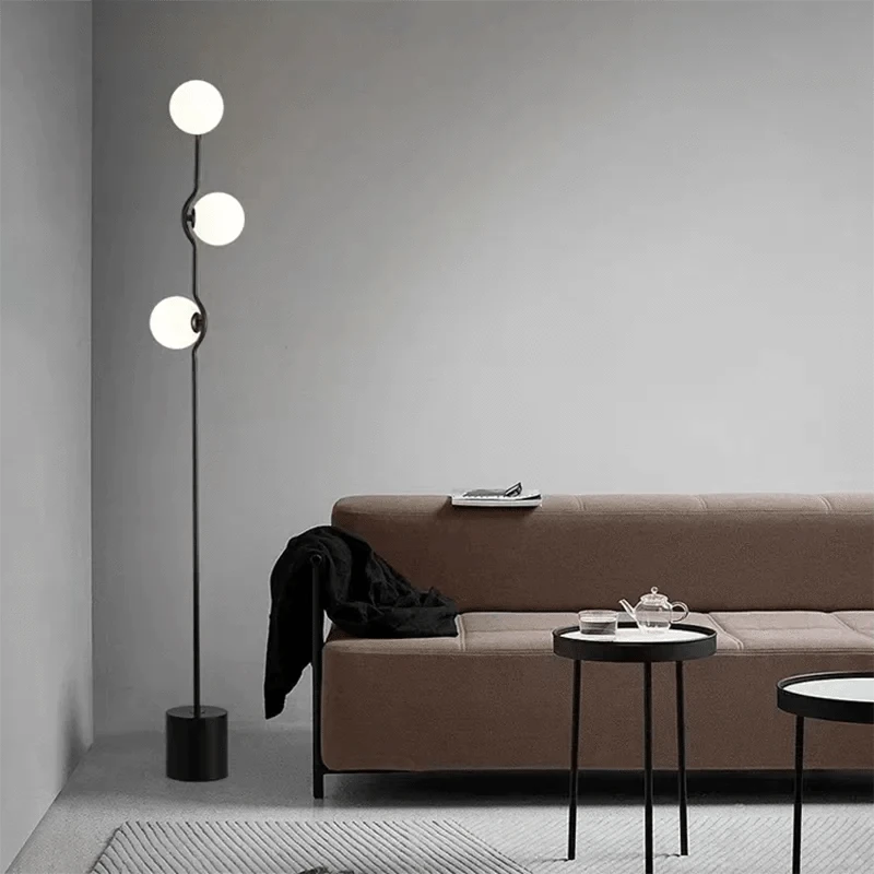 Lampe solaire en verre de haricot magique, LED salon moderne, or et noir. | Marco Lucetti