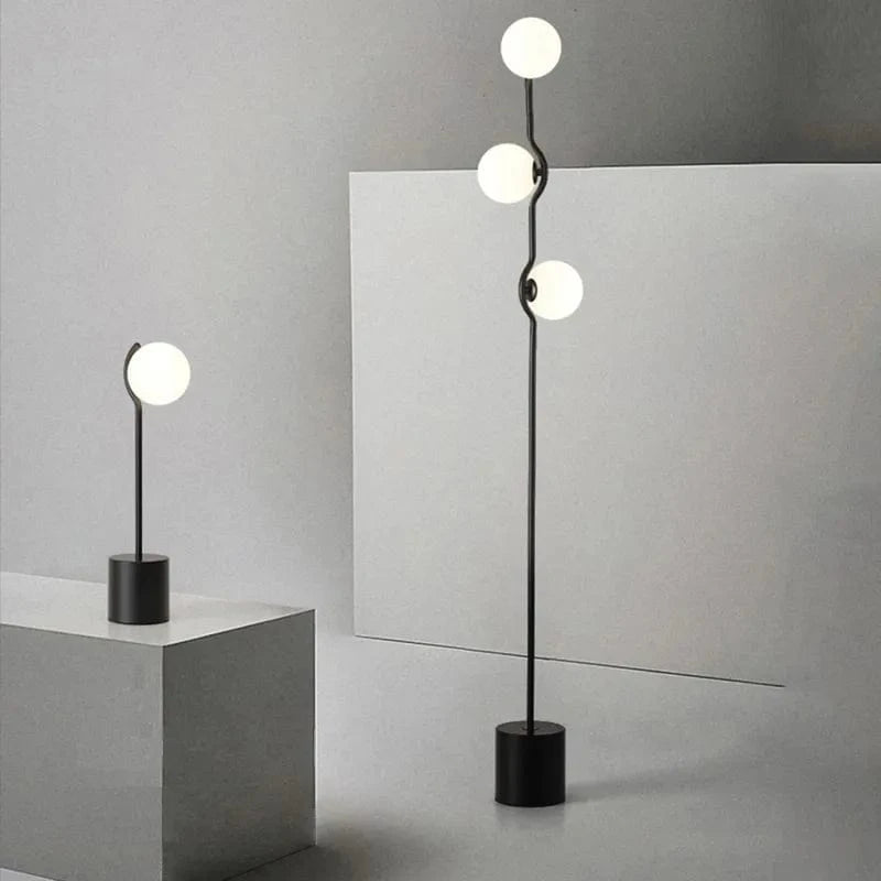 Lampe solaire en verre de haricot magique, LED salon moderne, or et noir. | Marco Lucetti