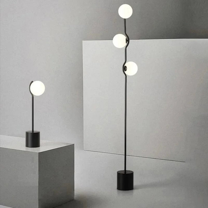 Lampe solaire en verre de haricot magique, LED salon moderne, or et noir. | Marco Lucetti