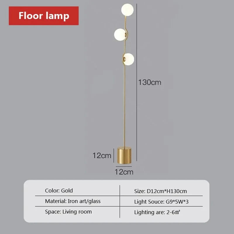 Lampe solaire en verre de haricot magique, LED salon moderne, or et noir. | Marco Lucetti B Or / Blanc froid - Pas de RC