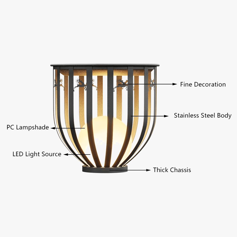 Lampe Solaire Imperméable en Treillis pour Jardin et Table Villa | Marco Lucetti