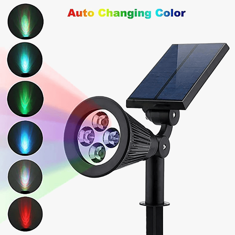 Lampe solaire LED changement de couleur pour jardin - IP65, étanche, décoration de jardin | Marco Lucetti