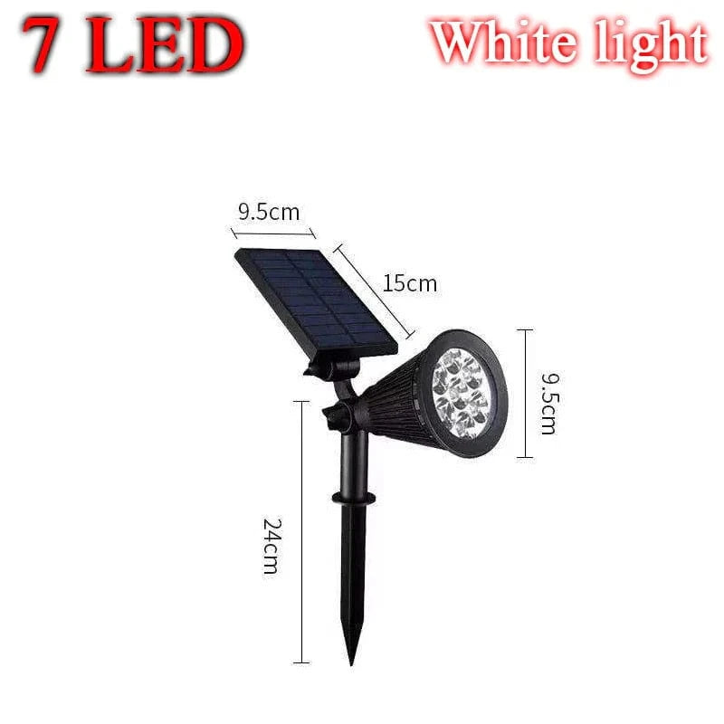 Lampe solaire LED changement de couleur pour jardin - IP65, étanche, décoration de jardin | Marco Lucetti Lumière blanche 7LED