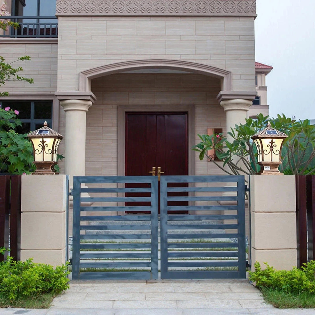 Lampe Solaire pour Pilier de Clôture Carré Vintage avec Télécommande | Marco Lucetti