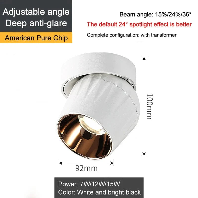 Lampe Spot LED Pliable Dimmable COB 15W - Éclairage Intérieur Design | Marco Lucetti Blanc Doré / Blanc froid / 7W