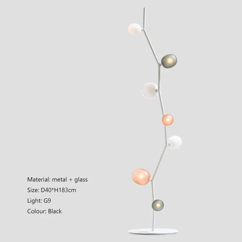 Lampe sur pied de verre de lierre au Design nordique et créatif | Marco Lucetti Lampadaire blanc