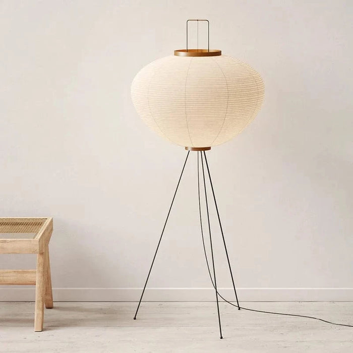 Lampe sur pied en papier de riz Nordique LED aponais Wabi Sabi Vintage | Marco Lucetti