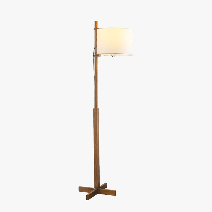 Lampe sur Pied Nordique Wabi Sabi en Bois Massif avec Abat-Jour en Tissu LED | Marco Lucetti