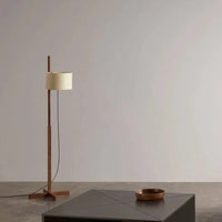 Lampe sur Pied Nordique Wabi Sabi en Bois Massif et Tissu, Abat-Jour LED pour Salon et Chambre | Marco Lucetti