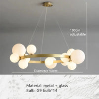 Lampe Suspendue Anellisée avec Fil Ajustable | Marco Lucetti 15 boules-blanc 1 / Blanc froid