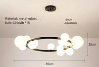 Lampe Suspendue Anellisée avec Fil Ajustable | Marco Lucetti 15 boules blanches / Blanc chaud