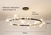 Lampe Suspendue Anellisée avec Fil Ajustable | Marco Lucetti 24 balles-claires / Blanc froid
