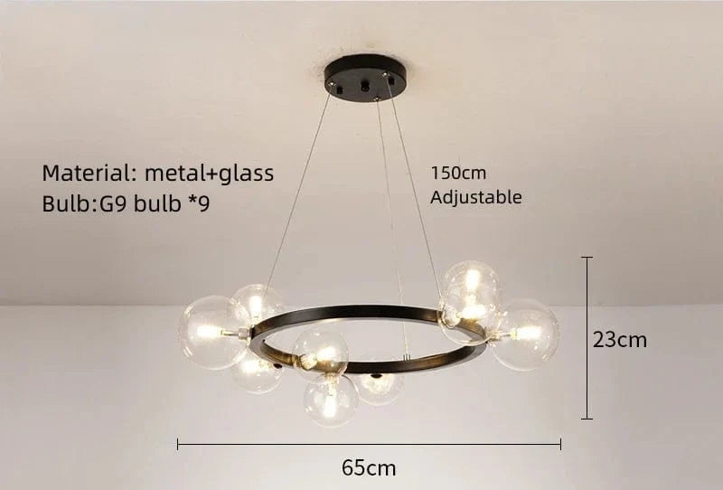 Lampe Suspendue Anellisée avec Fil Ajustable | Marco Lucetti 9 balles-clair / Lumière naturelle
