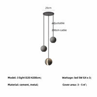 Lampe Suspendue au Design Nordique "Lune et Planète" | Marco Lucetti 3 lumières D20cm / Lumière blanche 6500K