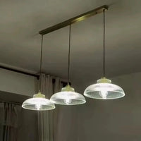 Lampe suspendue Creative Vintage à Rayures pour pot de verre lumières E27 LED. | Marco Lucetti 3 lumières Transparentes