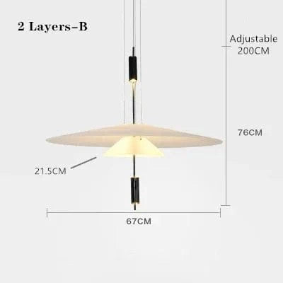 Lampe suspendue "Danemark Lounge" | Marco Lucetti 2 couches B grand / Noir / Blanc froid