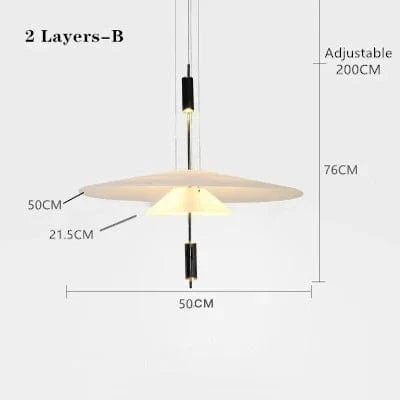 Lampe suspendue "Danemark Lounge" | Marco Lucetti 2 couches B petit / Noir / Blanc froid
