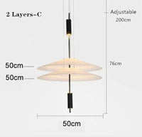Lampe suspendue "Danemark Lounge" | Marco Lucetti 2 couches C grand / Noir / Blanc froid