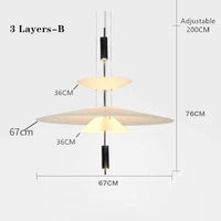 Lampe suspendue "Danemark Lounge" | Marco Lucetti 3 couches Un grand / Noir / Blanc froid