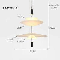 Lampe suspendue "Danemark Lounge" | Marco Lucetti 4 couches Un grand / Noir / Blanc froid