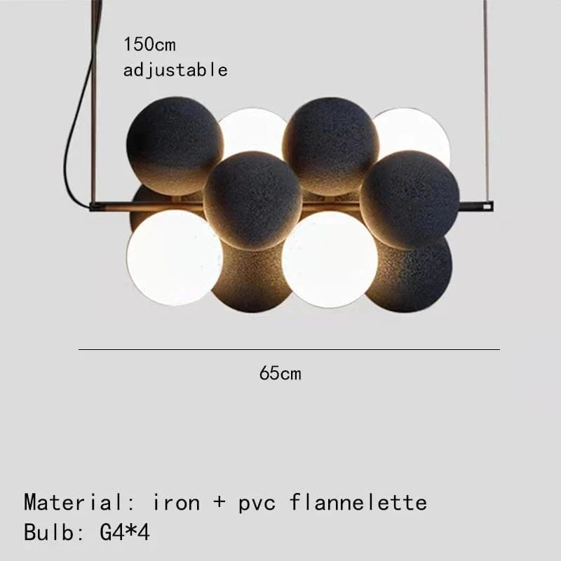 Lampe suspendue design avec cordon réglable en PVC et ampoule en verre | Marco Lucetti B-Noir / 5000K