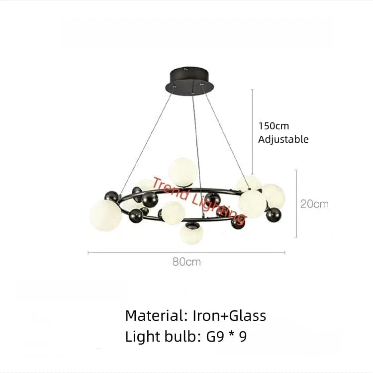 Lampe suspendue design en métal et verre ajustable pour décoration intérieure | Marco Lucetti Lumières C-9 / Blanc chaud