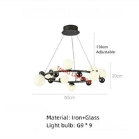 Lampe suspendue design en métal et verre ajustable pour décoration intérieure | Marco Lucetti Lumières C-9 / Blanc chaud