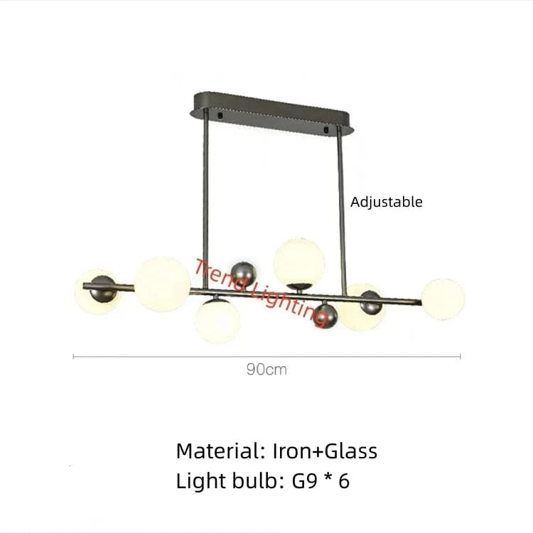 Lampe suspendue design en métal et verre ajustable pour décoration intérieure | Marco Lucetti Lumières J-6 / Blanc froid
