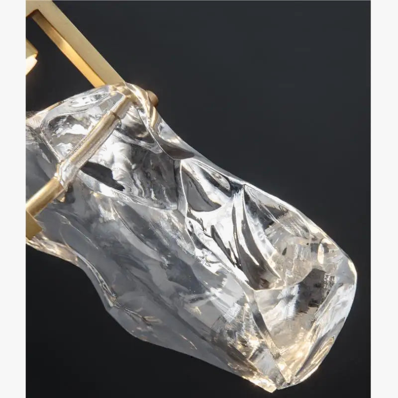 Suspension design nordique "Ice Crystal" en cristal et cuivre pour bar ou table